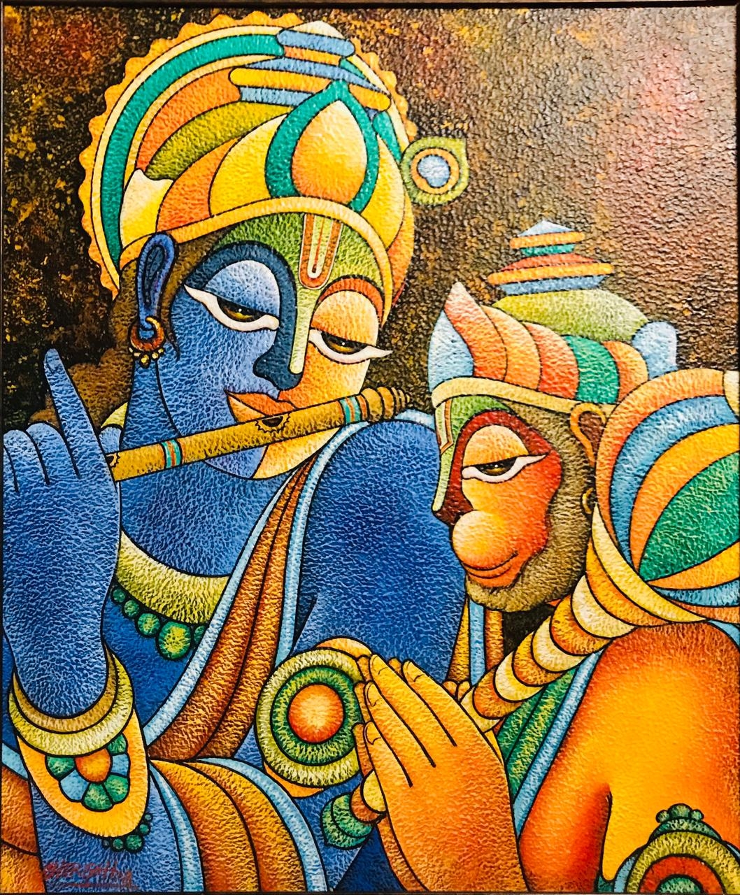Uchaan Arts : Krishna with Hanuman