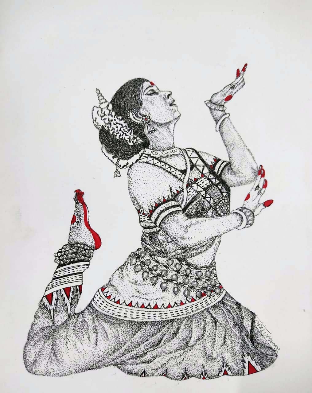 Buy Odissi Dance Handmade Painting by SURYA DAS. Code:ART_3389_57481 -  Paintings for Sale online in India.