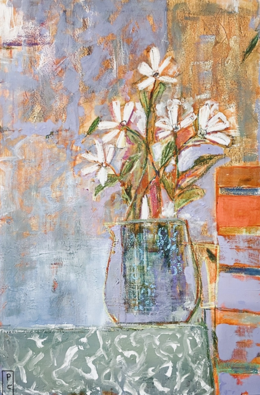 White lilies and a vase